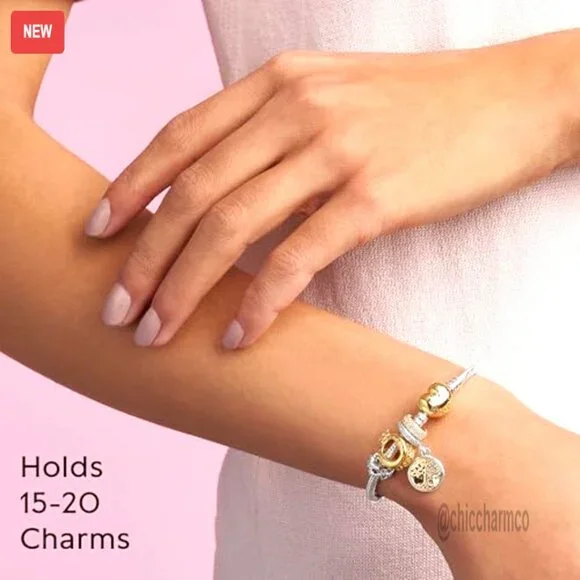 Sterling Silver Snake Chain Bracelet with Heart Clasp, 7.5 Inches, Gift Box